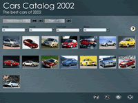 Cars Catalog example published in Flash format with 'Metal' layout